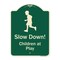 Signmission Designer Series-Slow Down Children At Play Green Heavy-Gauge Aluminum, 24" x 18", G-1824-9891 A-DES-G-1824-9891 - alternate 1